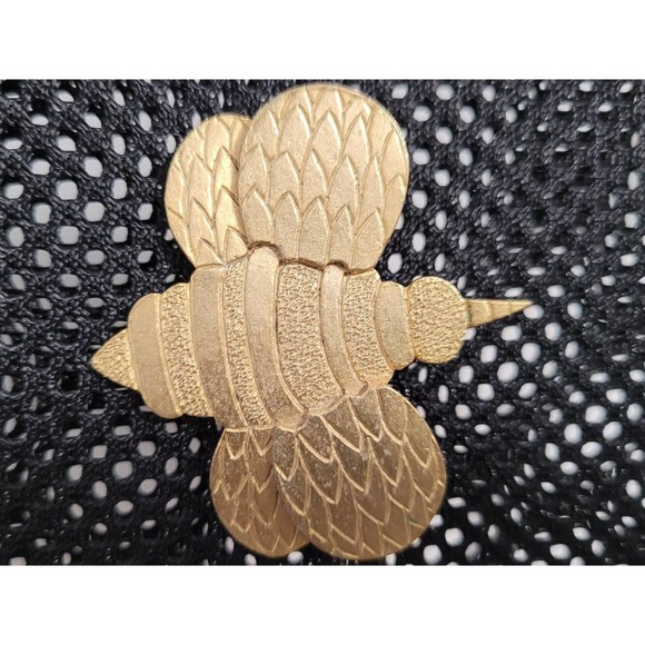 Vintage Bumble Bee Brooch and Earrings - Gold Tone with Rhinestones - Picture 4 of 10